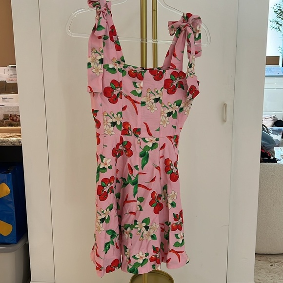 Zara cherry print mini dress size XS - Picture 4 of 5